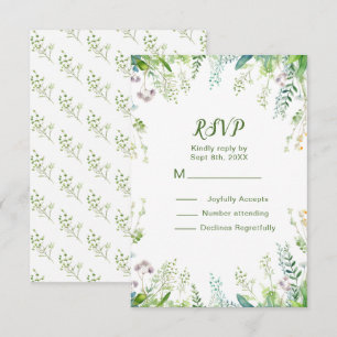 Cartons Réponse Feuilles de verdure d'eucalyptus Détails de mariag