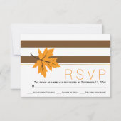 Cartons Réponse Feuilles d'érable et rayures brunes mariage de aut (Devant)
