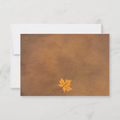 Cartons Réponse Feuilles d'érable orange sur papier brun mariage R (Dos)