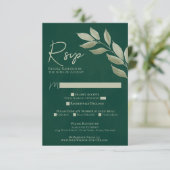 Cartons Réponse Feuilles désireux Emerald Green Mariage d'aquarell (Debout devant)