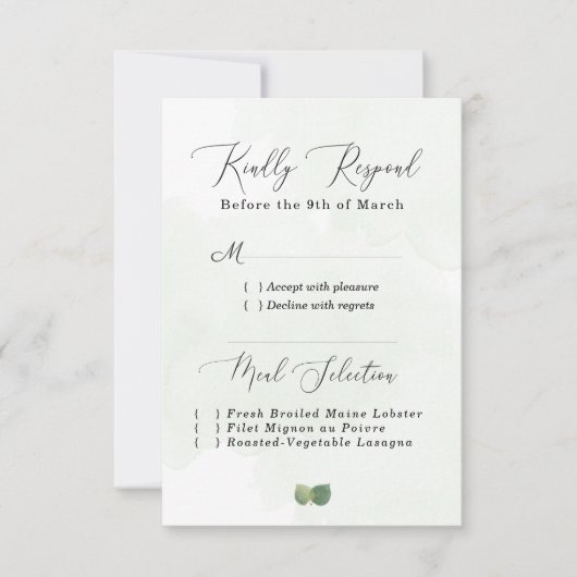 Cartons Réponse Feuilles d'Eucalyptus (Devant)