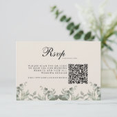 Cartons Réponse Feuilles d'eucalyptus bohème avec code QR de maria (Debout devant)