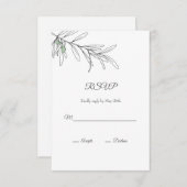 Cartons Réponse Feuilles d'olive vert dessinés à la main (Devant / Derrière)