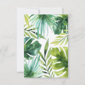 Cartons Réponse Feuilles et Flamants roses tropicaux Mariage d'été (Dos)