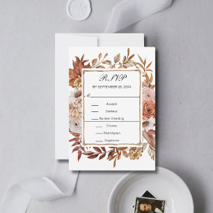 Cartons Réponse Feuilles Florales De Mariage Formel Élégant D'auto
