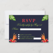 Cartons Réponse Feuilles tropicaux et fleurs Mariage rétro (Devant)