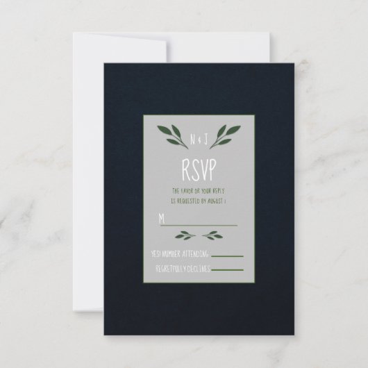 Cartons Réponse Feuilles vert foncé et vert clair Verdure rustique (Devant)