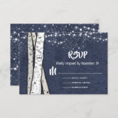 Cartons Réponse Feux de scintillement du Mariage Birch Tree du soi (Devant / Derrière)