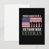 Cartons Réponse Fière fille d'ancien combattant Joyeux vétéran de (Devant / Derrière)