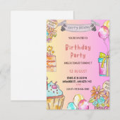 Cartons Réponse Fiesta d'anniversaire (Devant / Derrière)