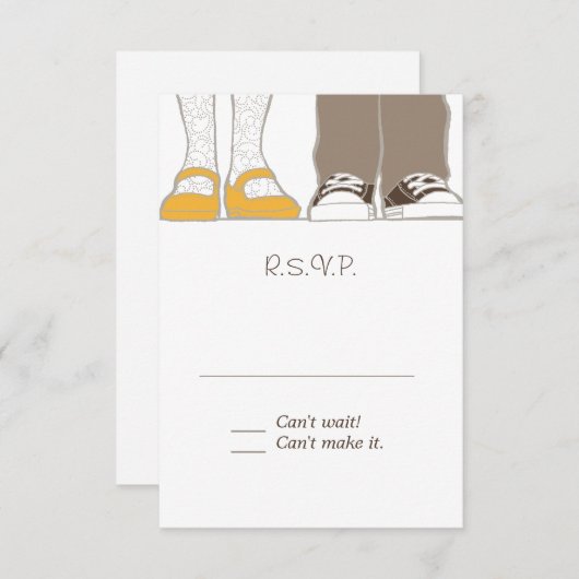 Cartons Réponse Fille Chaussures et Baskets Mariage illustré (Devant / Derrière)