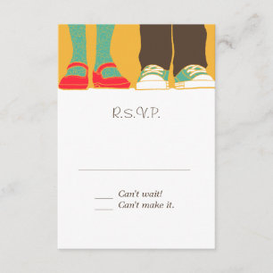 Cartons Réponse Fille Chaussures et Baskets Mariage illustré Jaune