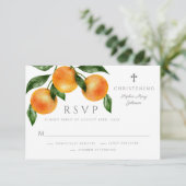 Cartons Réponse Fille élégante oranges baptême (Debout devant)