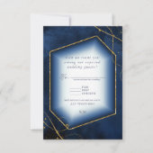 Cartons Réponse Fine Lines Gold Abstrait Mariage Navy ID867 (Devant)