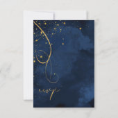 Cartons Réponse Fine Lines Gold Abstrait Mariage Navy ID867 (Dos)