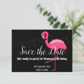 CARTONS RÉPONSE FLAMANT ROSE OR SAVE THE DATE NOIR OR (Debout devant)