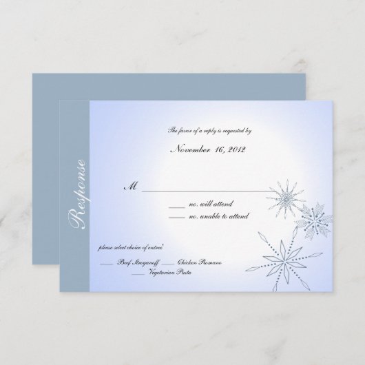 Cartons Réponse Flèche de neige bleue (Devant / Derrière)