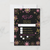 Cartons Réponse Flèches de neige dorées et roses Choix de repas hi (Devant)