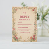 Cartons Réponse Fleur botanique vintage (Debout devant)
