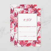Cartons Réponse Fleur d'aquarelle rouge (Devant / Derrière)