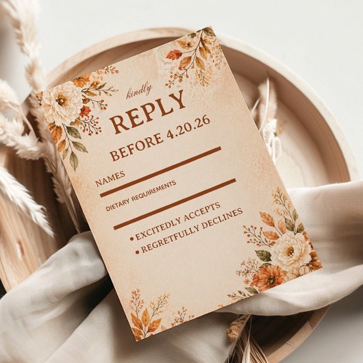 Cartons Réponse Fleur d'Automne Chaud