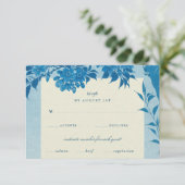 Cartons Réponse Fleur de cerisier bleu japonais antique (Debout devant)