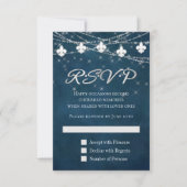 Cartons Réponse Fleur de Lis Lumières Bleues Marine | Rustic Boho (Devant)