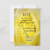 Cartons Réponse Fleur de rose jaune brillant R.S.V.P (Devant)