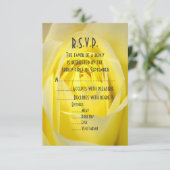 Cartons Réponse Fleur de rose jaune brillant R.S.V.P (Debout devant)