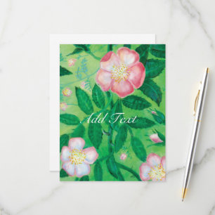 Cartons Réponse Fleur de rosier sauvage rose secret jardin 