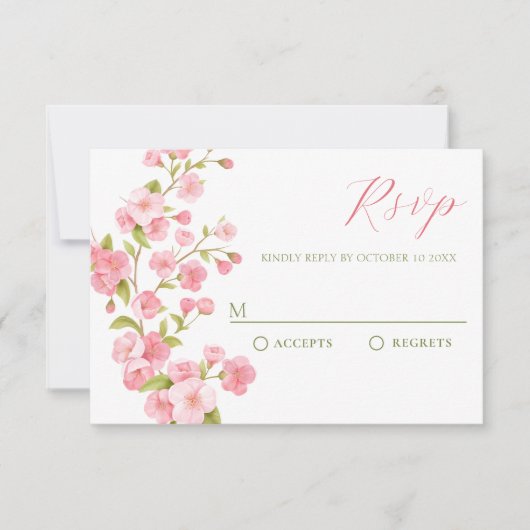 Cartons Réponse Fleur de sakura rose (Devant)