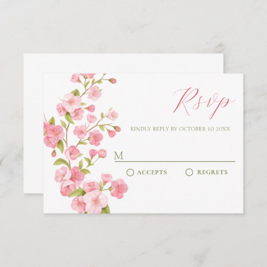 Cartons Réponse Fleur de sakura rose (Devant / Derrière)