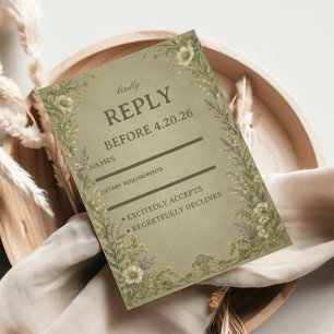 Cartons Réponse Fleur de Sauge Vintage