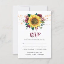 Fleur de tournesol rustique Lumières repas Mariage