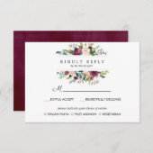 Cartons Réponse Fleur du pays | Mariage d'automne option REPAS RSV (Devant / Derrière)