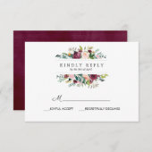 Cartons Réponse Fleur du pays | Mariage d'automne option REPAS RSV (Devant / Derrière)