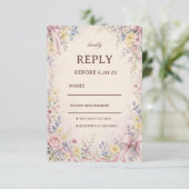 Cartons Réponse Fleur pastel vintage (Debout devant)