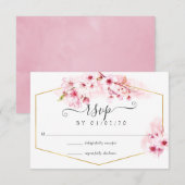 Cartons Réponse Fleur rose de cerisier Quinceañera (Devant / Derrière)