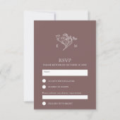 Cartons Réponse Fleur sauvage à fleurs brun mariage de automne sim (Dos)