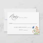 Cartons Réponse Fleur sauvage Aquarelle Boho Fleurs Mariage Répons (Devant)