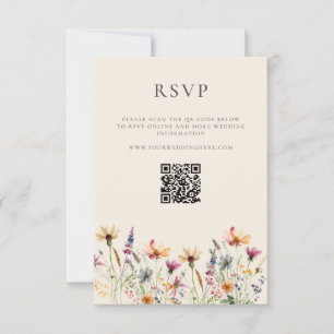 Cartons Réponse Fleur sauvage Boho minimaliste Mariage Floral
