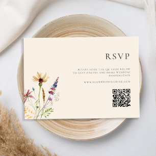 Cartons Réponse Fleur sauvage Boho minimaliste Mariage Floral