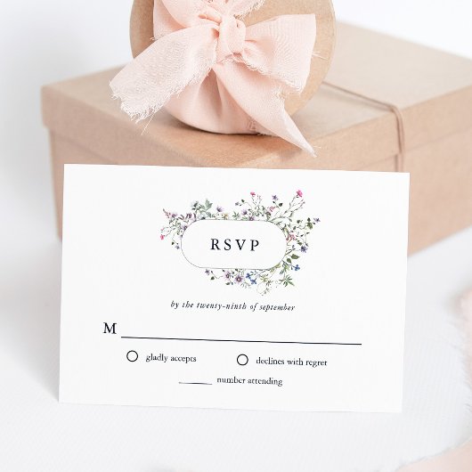 Cartons Réponse Fleur sauvage botanique | Mariage élégant