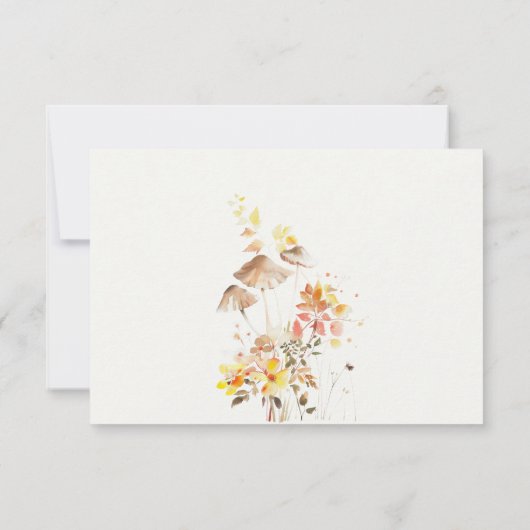 Cartons Réponse Fleur sauvage Champagne Automne Leafy Mariage Réce (Dos)