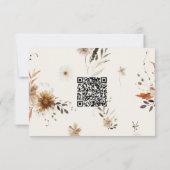 Cartons Réponse Fleur sauvage d'automne Boho | Code QR horizontal  (Dos)