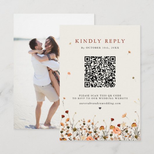 Cartons Réponse Fleur sauvage de automne Jardin Floral Boho Chic m (Devant / Derrière)