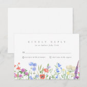 Cartons Réponse Fleur sauvage de printemps Boho Garden Wedding RSV (Devant / Derrière)