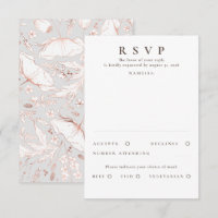 Fleur sauvage dessiné à la main Rose Gold Wedding