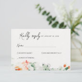 Cartons Réponse Fleur sauvage d'été vert & orange (Debout devant)