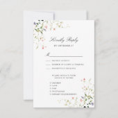 Cartons Réponse Fleur sauvage Elégant Jardin Moderne Mariage Flora (Devant)